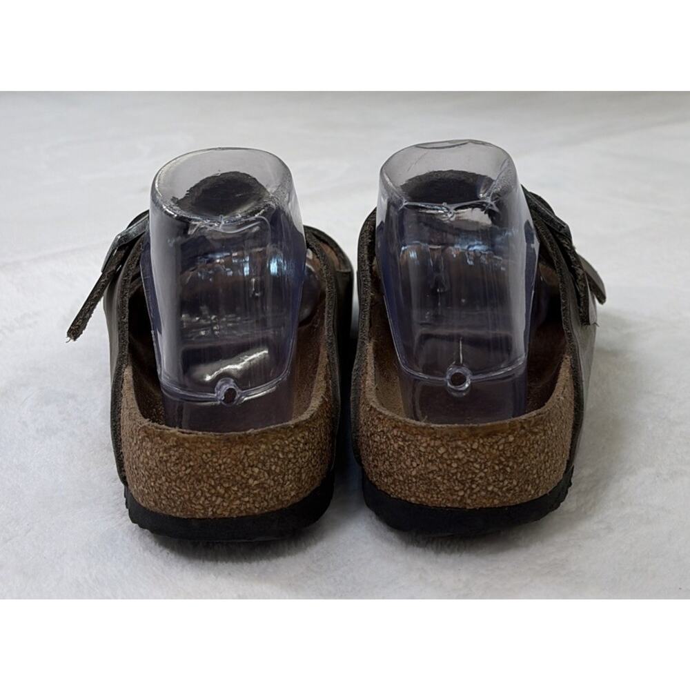 Birkenstock Arizona Two Strap Greige Distressed Leather Sandals Size 39 FreeShip - Picture 6 of 14